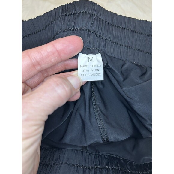 Luogongzi 2 in 1 Flowy Running Lined Shorts Women Size M  Black Drawstring - Picture 3 of 8